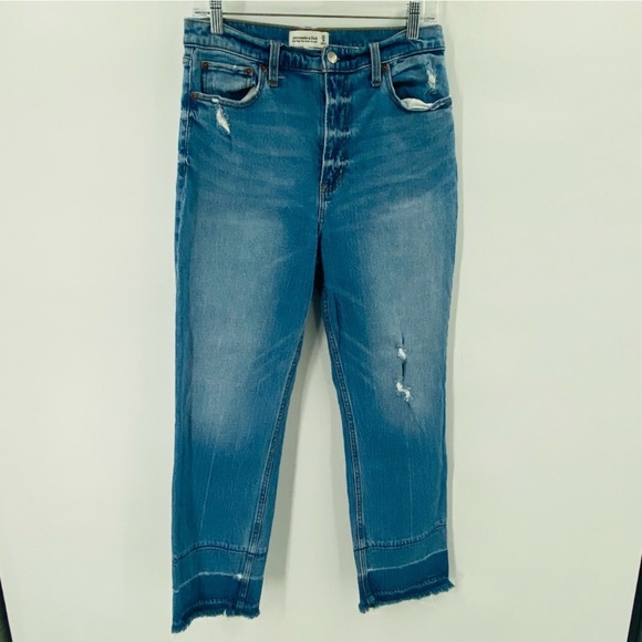 Abercrombie & Fitch Denim - Abercrombie & Fitch Ultra High Rise Ankle Straight Jeans Curve Love Size 29